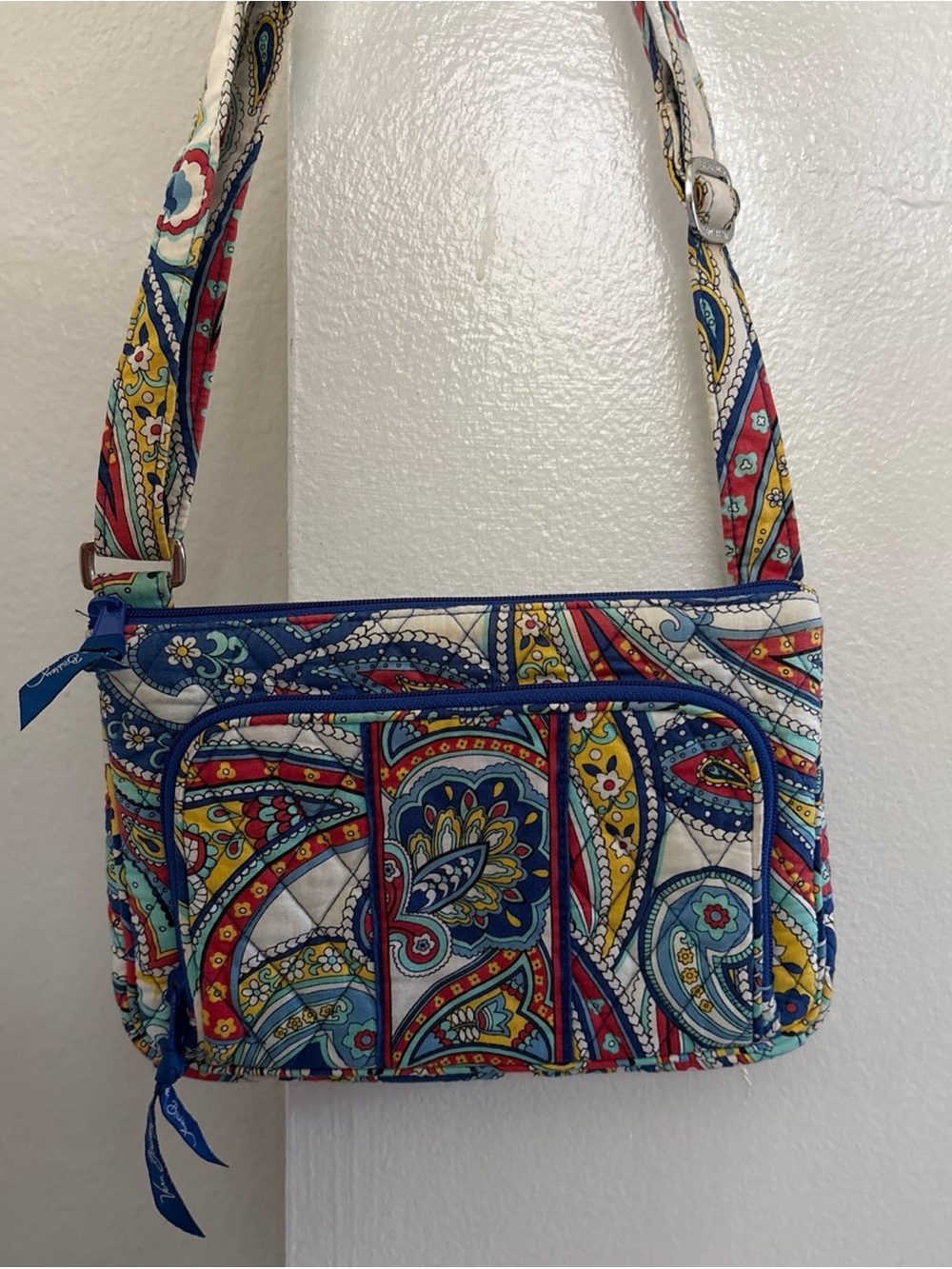 Vera Bradley Clare Marina Blue Multi Quilted Crossbody Bag
